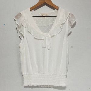 Monteau White Sleeveless Blouse   Size L
